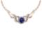 Certified 1.16 Ctw Blue Sapphire And Diamond VS/SI1 Necklace For Beautiful Ladies 14K Rose Gold