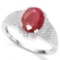.925 STERLING SILVER 1.75 CTW ENHANCED GENUINE RUBY & DIAMOND COCKTAIL RING