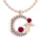 Certified 1.14 Ctw Ruby And Diamond Tiny Angel Necklace For womens New Expressions love collection 1