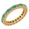Certified 1.61 Ctw Emerald And Diamond 14k Yellow Gold Halo Band (VS/SI1)