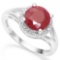 .925 STERLING SILVER 1.80 CTW ENHANCED GENUINE RUBY & DIAMOND COCKTAIL RING