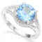 .925 STERLING SILVER 2.37 CTW BABY SWISS BLUE TOPAZ & DIAMOND COCKTAIL RING