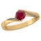 Certified 1.09 Ctw Ruby And Diamond 14K Yellow Gold Halo Ring (VS/SI1)