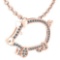 Certified 0.52 Ctw Diamond Chinese Century Year Of Pig 2019 Charms Necklace 18K Rose Gold (VS/SI1)