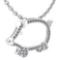 Certified 0.52 Ctw Diamond Chinese Century Year Of Pig 2019 Charms Necklace 18K White Gold (VS/SI1)