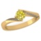 Certified 1.09 Ctw Treated Fancy Yellow Diamond And White Diamond 14K Yellow Gold Halo Ring (SI2/I1)
