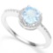 .925 STERLING SILVER 1.01 CTW BABY SWISS BLUE TOPAZ & DIAMOND COCKTAIL RING