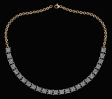 Certified 18.75 Ctw Diamond Necklace For Ladies 14K Yellow Gold (I1/I2)