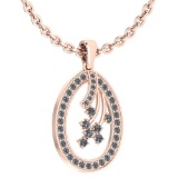 Certified 0.79 Ctw Diamond VS/SI1 Necklace 18K Rose Gold Made In USA
