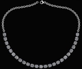 Certified 32.50 Ctw Diamond Necklace For Ladies 14K White Gold (SI2/I1)