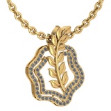 Certified 0.52 Ctw Diamond VS/SI1 Leaf Necklace 18k Yellow Gold Made In USA