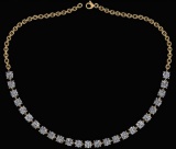 Certified 32.50 Ctw Diamond Necklace For Ladies 14K Yellow Gold (SI2/I1)