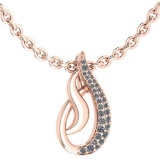 Certified 0.21 Ctw Diamond VS/SI1 Necklace 18K Rose Gold Made In USA