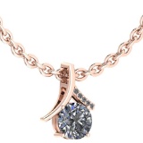 Certified 0.89 Ctw Diamond VS/SI1 Necklace 18K Rose Gold Made In USA