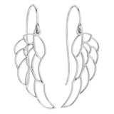 Gold Wire Hook Earrings 18K White Gold Made In Italy