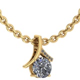 Certified 0.89 Ctw Diamond VS/SI1 Necklace 18K Yellow Gold Made In USA