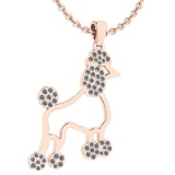 Certified 0.26 Ctw Diamond Chinese Century Year Of Dog Charms Necklace 18K Rose Gold (VS/SI1)
