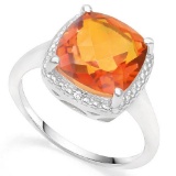 .925 STERLING SILVER 4.02 CTW AZOTIC GEMSTONE & DIAMOND COCKTAIL RING