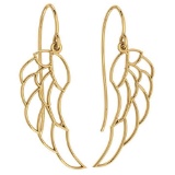 Gold Wire Hook Earrings 18K Yellow Gold Made In Italy
