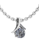 Certified 0.89 Ctw Diamond VS/SI1 Necklace 18K White Gold Made In USA