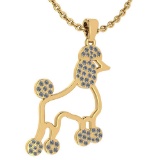 Certified 0.26 Ctw Diamond Chinese Century Year Of Dog Charms Necklace 18K Yellow Gold (VS/SI1)