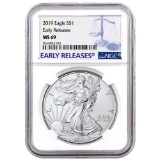 Certified Uncirculated Silver Eagle 2019 MS69 NGC Early Releases