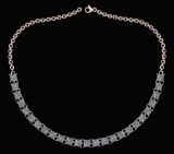 Certified 18.75 Ctw Diamond Necklace For Ladies 14K Rose Gold (I1/I2)
