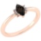 Certified 0.68 Ctw Smoky Quartz And Diamond VS/SI1 Halo Ring 14k Rose Gold Made In USA