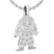 Certified Little Baby Girl Gold MADE IN USA Charm Necklace 14K White Gold MADE IN ITALY