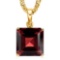 1.35 CTW GARNET 10K SOLID YELLOW GOLD SQUARE SHAPE PENDANT