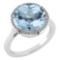 Certified 2.42 Ctw Blue Topaz And Diamond VS/SI1 Halo Ring 14K White Gold Made In USA