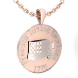 Certified Freedom Loving American 1776 14K Rose Gold MADE IN ITALY Pendant
