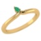 Certified 0.23 Ctw Genuine Emerald 14K Yellow Gold Ring
