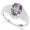 .925 STERLING SILVER 1.84 CTW MYSTIC GEMSTONE & DIAMOND COCKTAIL RING