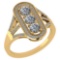 Certified 1.00 Ctw Diamond 18K Yellow Gold Halo Ring