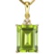 0.81 CTW PERIDOT 10K SOLID YELLOW GOLD OCTWAGON SHAPE PENDANT WITH ANCENT DIAMONDS