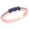 Certified 0.23 Ctw Blue Sapphire And Diamond 18k Rose Gold Halo Ring