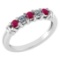 Certified 0.39 Ctw Ruby And Diamond 14k Yellow Gold Halo Band