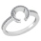 Certified 0.19 Ctw Diamond 18K White Gold Halo Ring