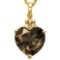 0.66 CTW SMOKEY 10K SOLID YELLOW GOLD HEART SHAPE PENDANT WITH ANCENT DIAMONDS