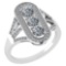Certified 1.00 Ctw Diamond 18K White Gold Halo Ring