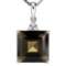 1.03 CTW SMOKETY 10K SOLID WHITE GOLD SQUARE SHAPE PENDANT WITH ANCENT DIAMONDS
