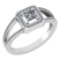 Certified 0.61 Ctw Diamond 18k White Halo Gold Ring