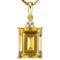 0.73 CTW CITRINE 10K SOLID YELLOW GOLD OCTWAGON SHAPE PENDANT WITH ANCENT DIAMONDS