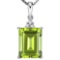 0.83 CTW PERIDOT 10K SOLID WHITE GOLD OCTWAGON SHAPE PENDANT WITH ANCENT DIAMONDS