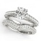 CERTIFIED 18KT WHITE GOLD 1.42 CTW G-H/VS-SI1 DIAMOND BRIDAL SET