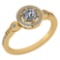 Certified 0.65 Ctw Diamond 18K Yellow Gold Halo Ring
