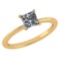Certified 0.75 Ctw Princess Cut Diamond 18k Yellow Gold Ring