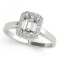 CERTIFIED 18KT WHITE GOLD 1.10 CTW G-H/VS-SI1 DIAMOND HALO ENGAGEMENT RING