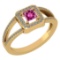 Certified 0.61 Ctw Pink Tourmaline And Diamond 18k Yellow Halo Gold Ring